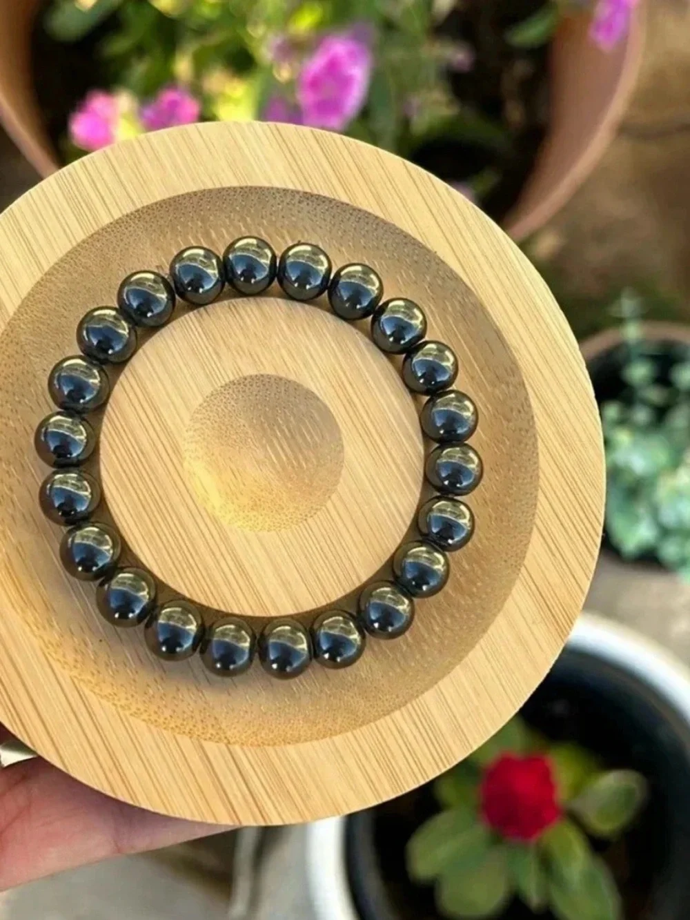 Handmade Hematite Beaded Stretch Bracelet